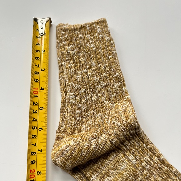 Visvim Gold and Cream Ribbed Socks - Picture 2 of 5